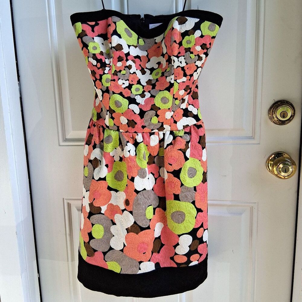 women's dress 6 Jessica Simpson black floral bustier